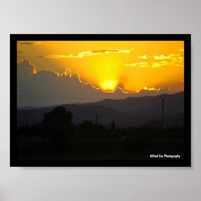 Affiche Coucher de soleil méditerranéen (Devant)