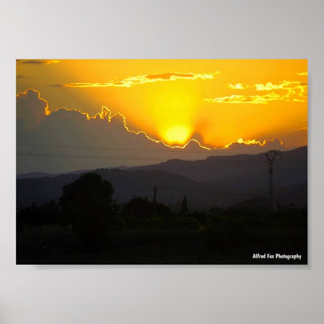 Affiche Coucher de soleil méditerranéen (Devant)