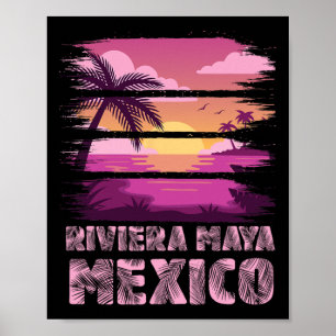 Affiche Coucher de soleil Mexique Riviera Maya Vacances d'