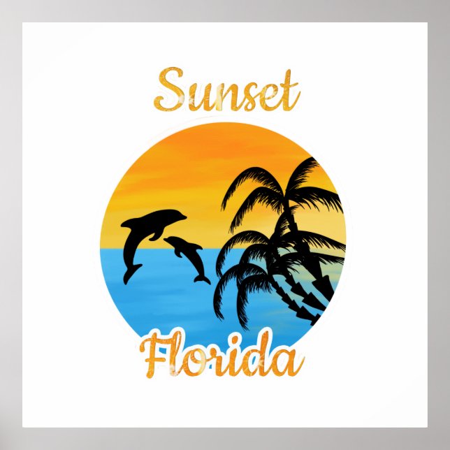 Affiche Coucher de soleil mignon en Floride (Devant)