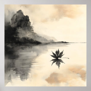 Affiche Coucher de soleil minimaliste Automne calme automn
