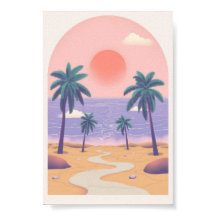 Coucher de soleil minimaliste sur la plage avec ar
