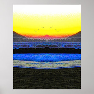 Affiche Coucher de soleil mystique à double vision