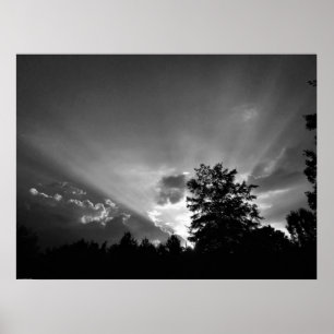 Affiche Coucher de soleil / Noir,