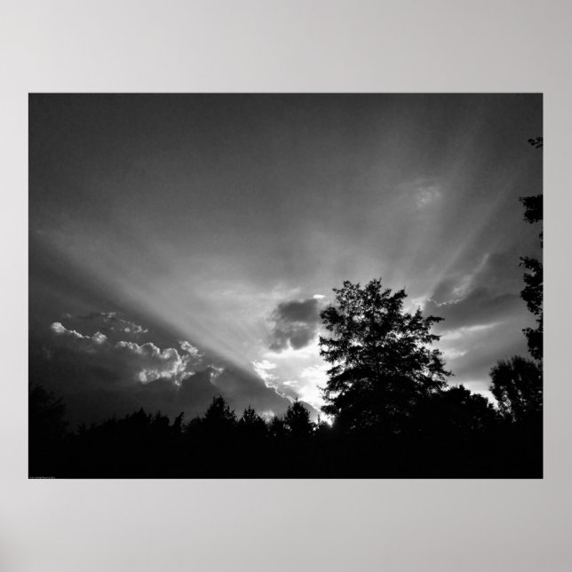 Affiche Coucher de soleil / Noir, (Devant)