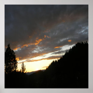 Affiche Coucher de soleil nuageux doré.....