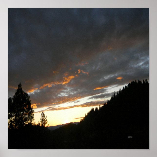 Affiche Coucher de soleil nuageux doré.... (Devant)