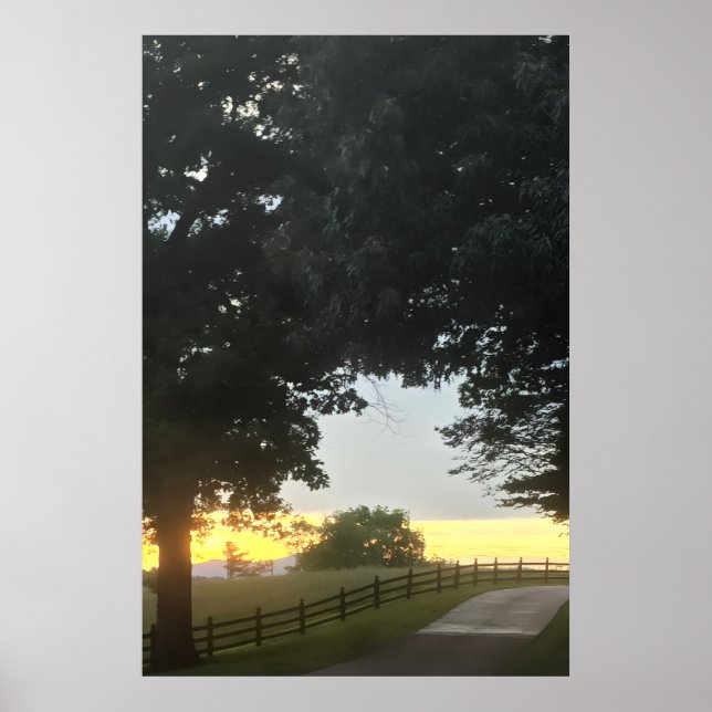 Affiche Coucher de soleil nuageux l'après-midi (Devant)