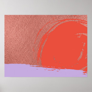 Affiche Coucher de soleil océan pourpre Minimaliste Abstra