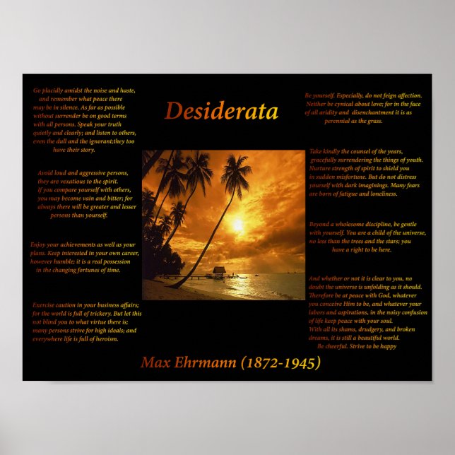 Affiche Coucher de soleil orange (Devant)