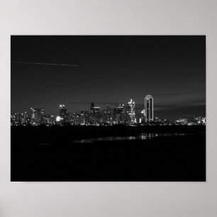 Affiche Coucher de soleil panoramique à Dallas en nuances