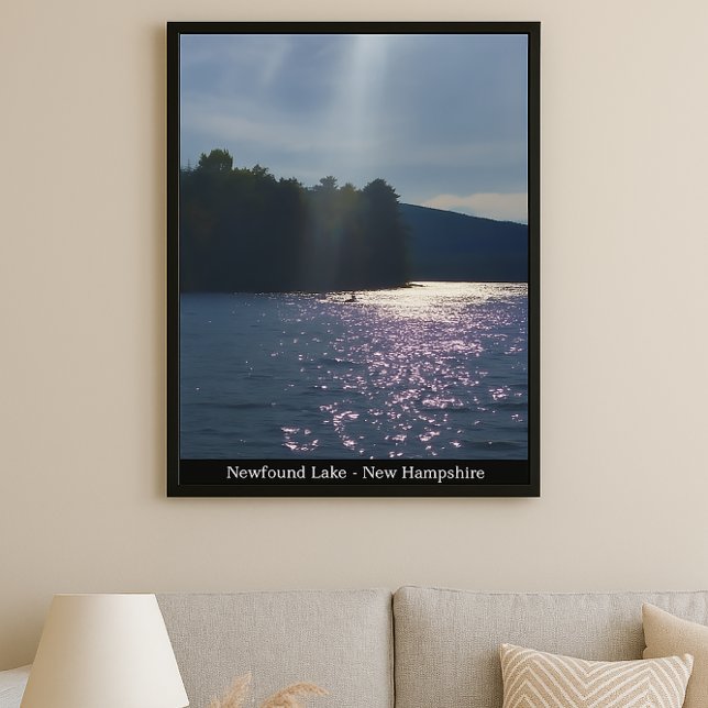 Affiche Coucher de soleil peint : Kayak au lac Newfound (Créateur téléchargé)