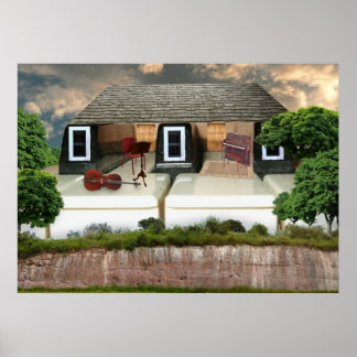 Affiche Coucher de soleil Piano Penthouse