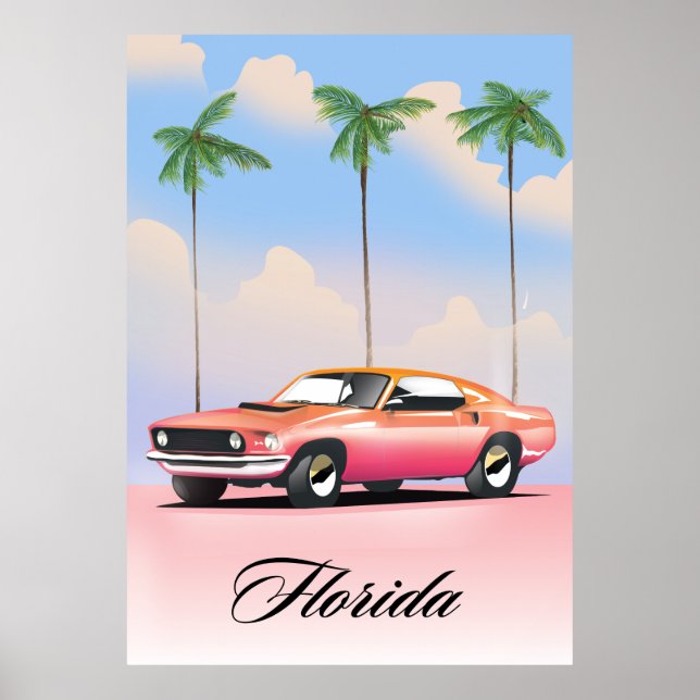 Affiche Coucher de soleil rose de Floride (Devant)