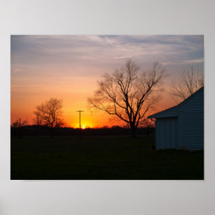 Affiche Coucher de soleil rural