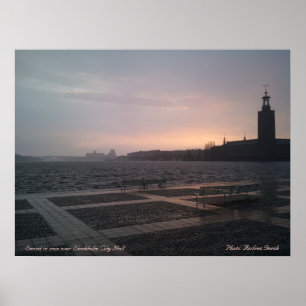 Affiche Coucher de soleil sous la pluie sur l'Hôtel de Vil