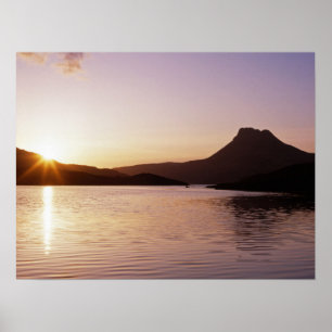 Affiche Coucher de soleil Stac Pollaidh Écosse