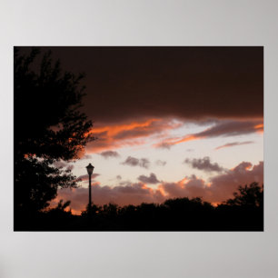 Affiche Coucher de soleil Stormy Texas