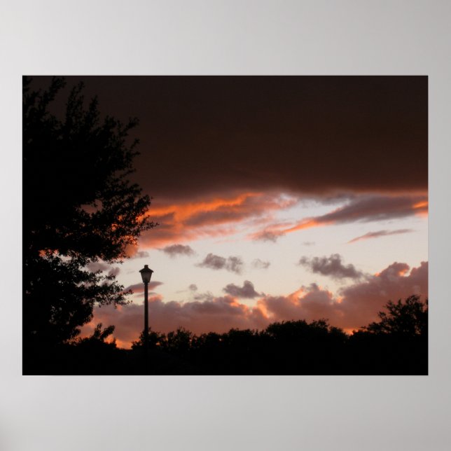 Affiche Coucher de soleil Stormy Texas (Devant)