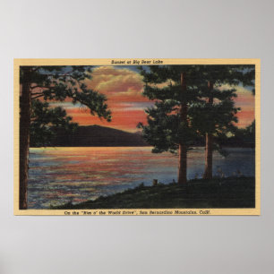 Affiche Coucher de soleil sur Big Bear Lake