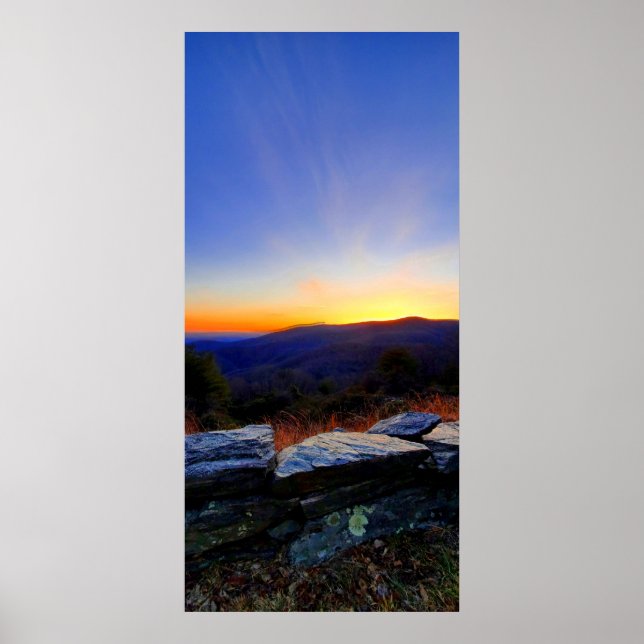 Affiche Coucher de soleil sur Blue Ridge Parkway (Devant)