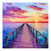 Coucher de soleil sur des vagues océaniques serein