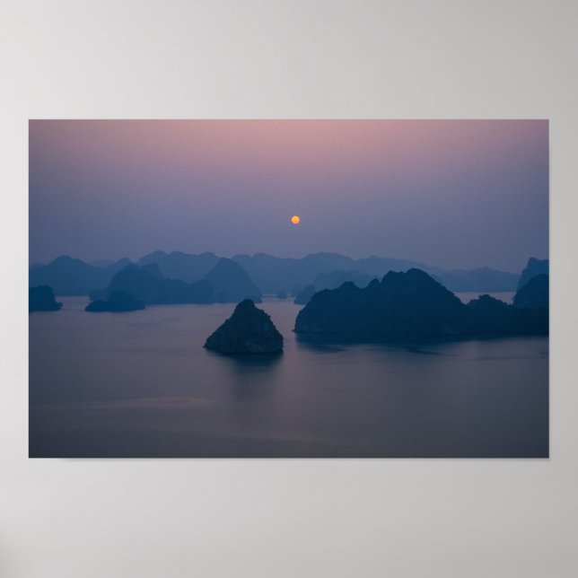 Affiche Coucher de soleil sur Halong Bay - Vietnam, Asie (Devant)