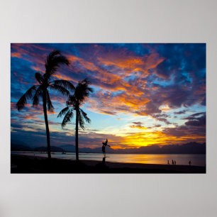 Affiche Coucher de soleil sur la baie de Danang, Vietnam,