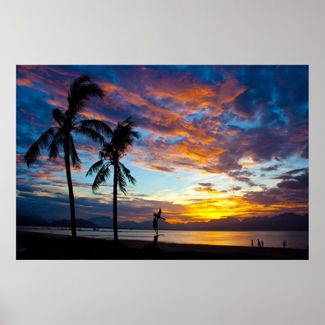 Affiche Coucher de soleil sur la baie de Danang, Vietnam, (Devant)