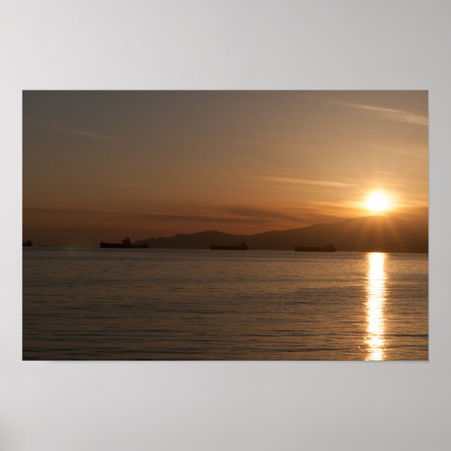 Affiche Coucher de soleil sur la baie de Vancouver - Canad (Devant)