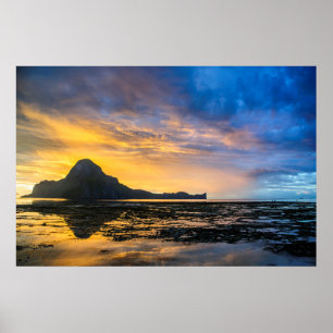 Affiche Coucher de soleil sur la baie d'El Nido