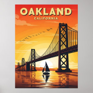 Affiche Coucher de soleil sur la baie d'Oakland en Califor