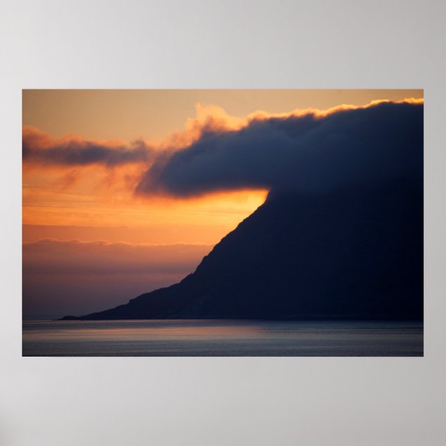 Affiche Coucher de soleil sur la côte d'Ålesund (Devant)