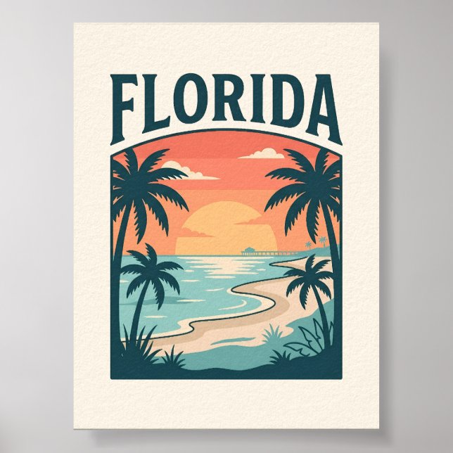 Affiche Coucher de soleil sur la côte de Floride (Devant)