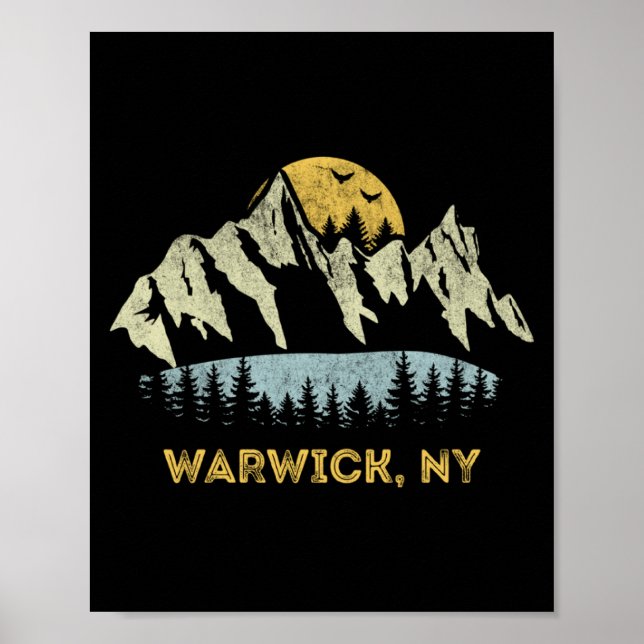 Affiche Coucher de soleil sur la montagne de Warwick New Y (Devant)