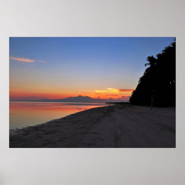 Affiche Coucher de soleil sur la plage de Siquijor (Devant)