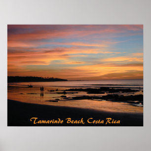 Affiche Coucher de soleil sur la plage de Tamarindo, Costa