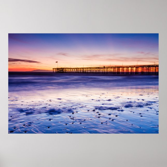 Affiche Coucher De Soleil Sur La Plage De Ventura Pier (Devant)