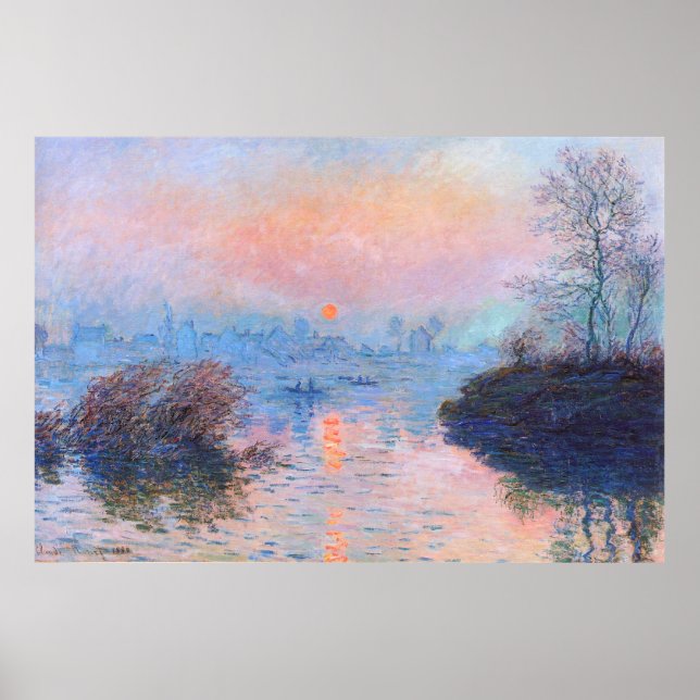 Affiche Coucher de soleil sur la Seine Claude Monet (Devant)