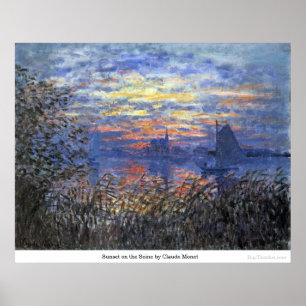 Affiche Coucher de soleil sur la Seine par Claude Monet
