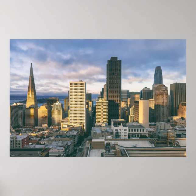 Affiche Coucher de soleil sur la skyline de San Francisco (Devant)