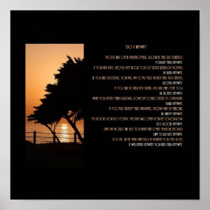 Affiche Coucher de soleil sur l'arbre et l'océan, fais-le