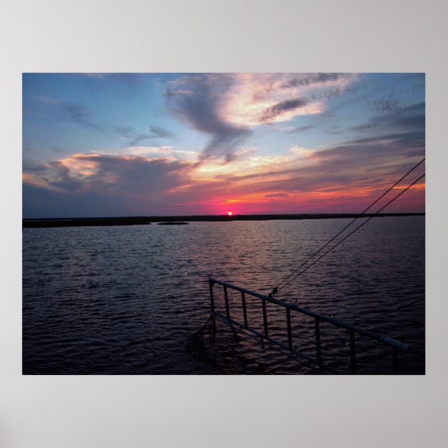 Affiche Coucher de soleil sur le Bayou (Devant)