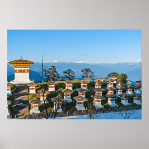 Affiche Coucher de soleil sur le col de Dochula - Bhoutan,