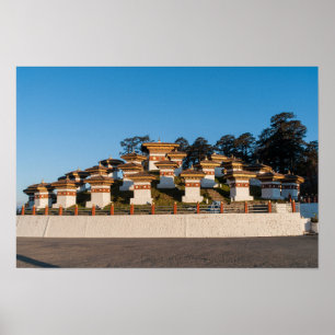 Affiche Coucher de soleil sur le col de Dochula - Bhoutan,