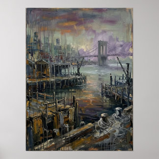 Affiche Coucher de soleil sur le front de mer de Brooklyn