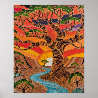 Affiche Coucher de soleil sur le Kimberley Boab – Paysage