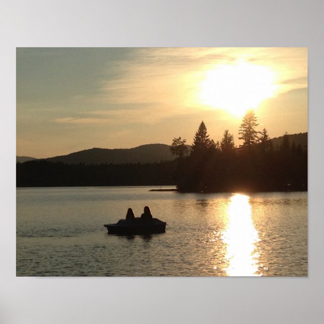 Affiche Coucher de soleil sur le lac Adirondack (Devant)