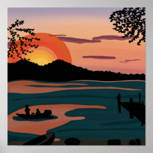 Affiche Coucher de soleil sur le lac Ten Mile