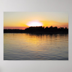 Affiche Coucher de soleil sur le Mississippi